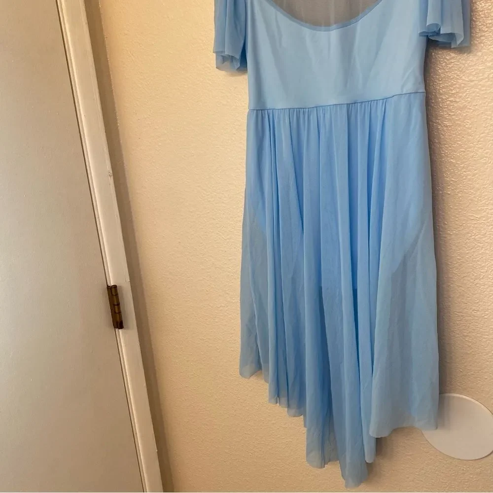 Weissman dance costume lyrical dress leotard blue THE GARDEN 12377 SA adult